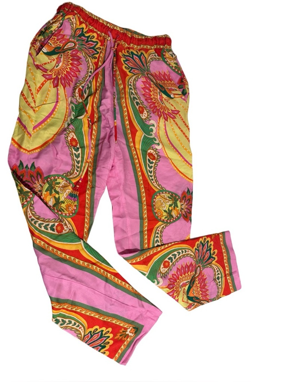 Farm Rio Beach Toucans Scarf Lenzing Ecovero Viscose Pants in multicolor NWT XS - Picture 11 of 16